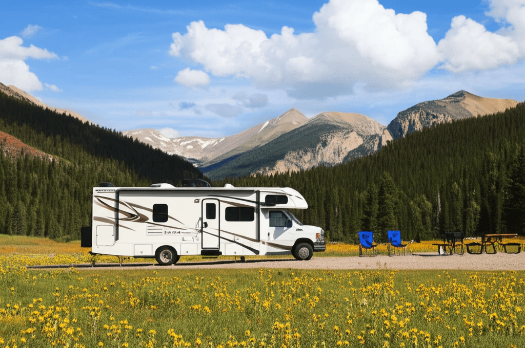 RV camping in the Rocky Mountains of Colorado