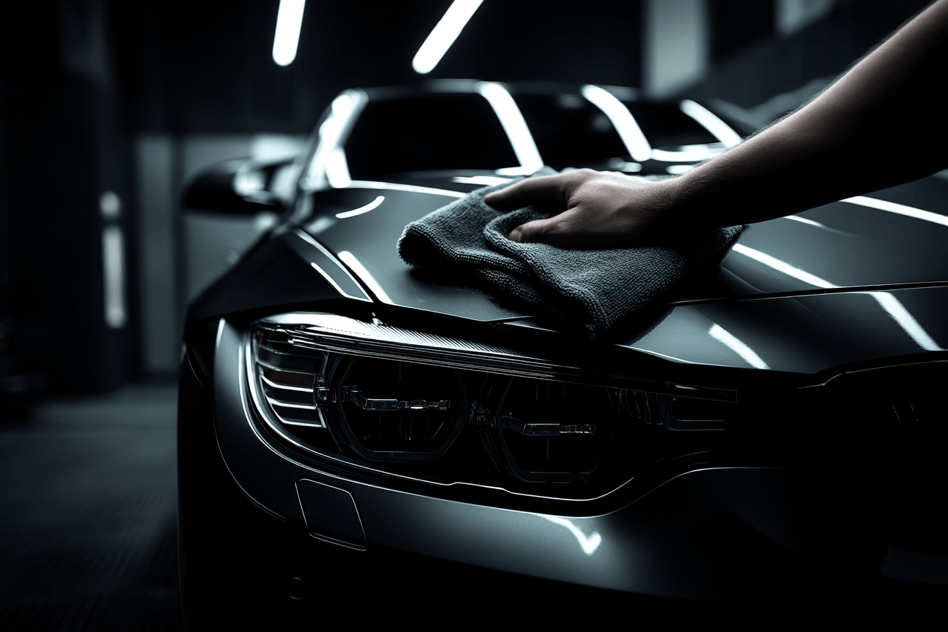 Professional exterior car detailing service in Loveland, CO - hand polishing a luxury vehicle